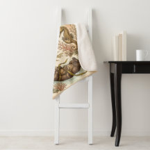 Vintage Sherpa-Decke Ocean Mother und Baby-Tiere