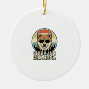 Vintage-Shiba-Inu-Opa-Hund-T-Shirt-Design_1 Keramik Ornament