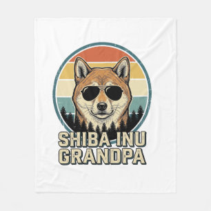 Vintage-Shiba-Inu-Opa-Hunde-Shirt-Design_1 Fleecedecke