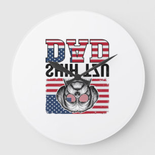 Vintage Shih Tzu Papa patriotisches Hund-Shirt Des Große Wanduhr