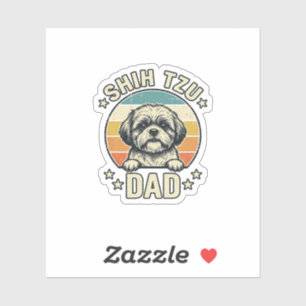 Vintage-Shih-Tzu-Vater-Hunde-Liebhaber-Shirt-Desig Aufkleber