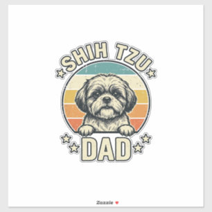 Vintage-Shih-Tzu-Vater-Hunde-Liebhaber-Shirt-Desig Aufkleber