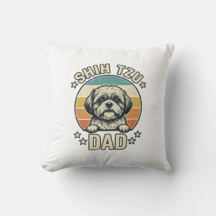 Vintage-Shih-Tzu-Vater-Hunde-Liebhaber-Shirt-Desig Kissen