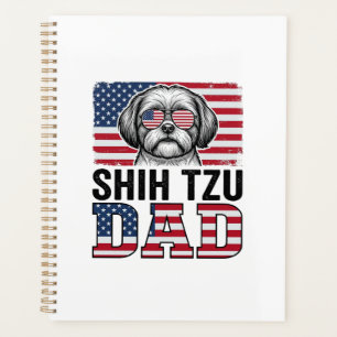 Vintage-Shih-Tzu-Vater-patriotisches-Hunde-Shirt-D Planer