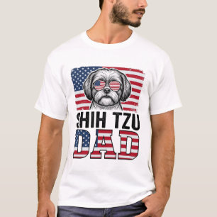 Vintage-Shih-Tzu-Vater-patriotisches-Hunde-Shirt-D T-Shirt