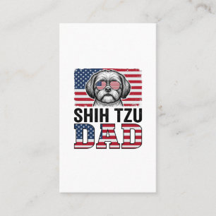 Vintage-Shih-Tzu-Vater-patriotisches-Hunde-Shirt-D Visitenkarte