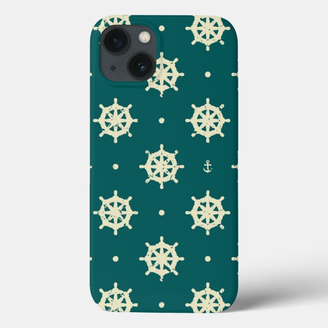 Vintage Ship Wheel Case-Mate iPhone Hülle (Rückseite)