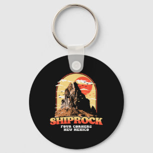 Vintage Shiprock New Mexico Grafik - Four Corners Schlüsselanhänger