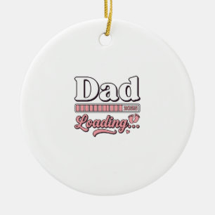 Vintage-Shirt D: Dad Loading 2025 Baby-Ankündigung Keramik Ornament