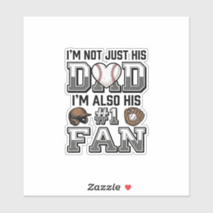 Vintage-Shirt-Design Baseball-Vater Nummer 1 Fan_1 Aufkleber