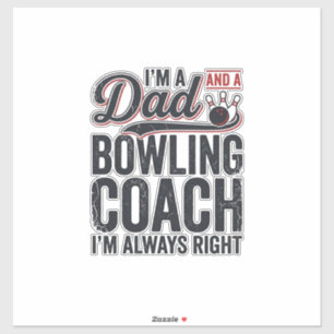 Vintage-Shirt-Design: Dad-Bowling-Coach hat immer Aufkleber