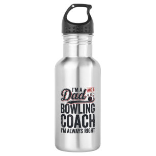 Vintage-Shirt-Design: Dad Bowling Coach hat immer Edelstahlflasche