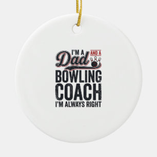 Vintage-Shirt-Design: Dad-Bowling-Coach hat immer Keramik Ornament