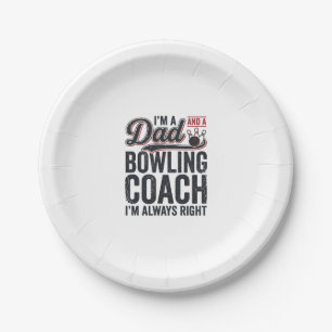 Vintage-Shirt-Design: Dad Bowling Coach hat immer Pappteller