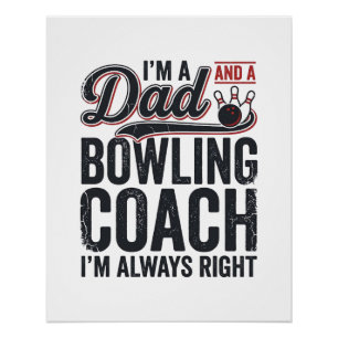 Vintage-Shirt-Design: Dad-Bowling-Coach hat immer Poster