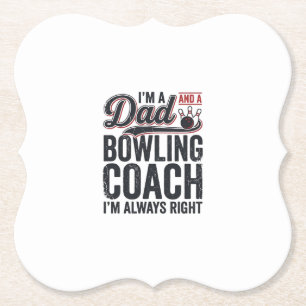 Vintage-Shirt-Design: Dad Bowling Coach hat immer Untersetzer