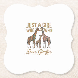 Vintage-Shirt-Design für Mädchen, das Giraffen lie Untersetzer
