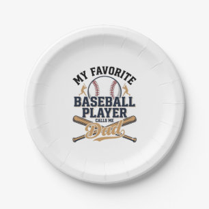 Vintage-Shirt-Design Lieblingsplayer Baseball-Vate Pappteller