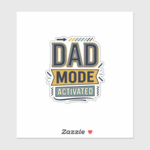 Vintage-Shirt-Design mit Gravur 'Dad Mode aktivier Aufkleber