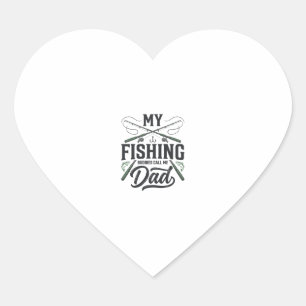 Vintage-Shirt-Design mit Gravur für Angler-Väter Herz-Aufkleber
