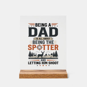 Vintage-Shirt-Design mit Jagdvater- Spotter- Motiv Acrylschild