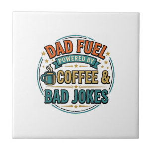 Vintage-Shirt-Design mit Papa-Treibstoff Kaffee un Fliese