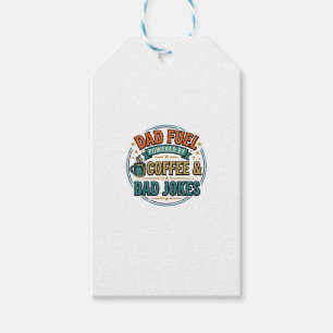 Vintage-Shirt-Design mit Papa-Treibstoff Kaffee un Geschenkanhänger