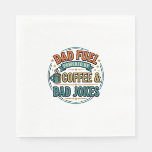 Vintage-Shirt-Design mit Papa-Treibstoff Kaffee un Serviette