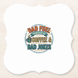 Vintage-Shirt-Design mit Papa-Treibstoff Kaffee un Untersetzer