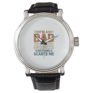 Vintage-Shirt-Design Papa Ingenieur Nichts Schreck Armbanduhr