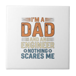 Vintage-Shirt-Design Papa Ingenieur Nichts Schreck Fliese