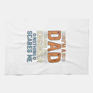 Vintage-Shirt-Design Papa Ingenieur Nichts Schreck Geschirrtuch