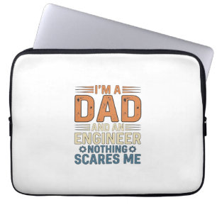 Vintage-Shirt-Design Papa Ingenieur Nichts Schreck Laptopschutzhülle