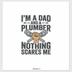 Vintage-Shirt-Design Papa Klempner Nichts schreckt Aufkleber