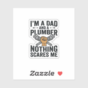 Vintage-Shirt-Design Papa Klempner Nichts schreckt Aufkleber