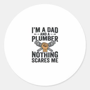 Vintage-Shirt-Design Papa Klempner Nichts schreckt Runder Aufkleber