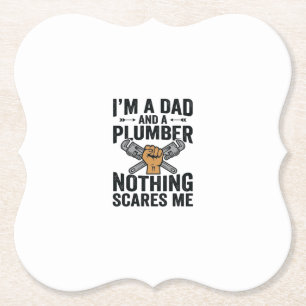 Vintage-Shirt-Design Papa Klempner Nichts schreckt Untersetzer