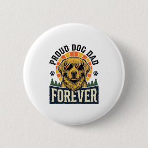 Vintage-Shirt 'Dog Dad' Golden Retriever Retro-Des Button