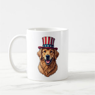 Vintage-Shirt Golden Retriever zum 4. Juli 4 Kaffeetasse