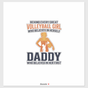 Vintage-Shirt mit Gravur für Volleyball-Mädchen-Va Aufkleber