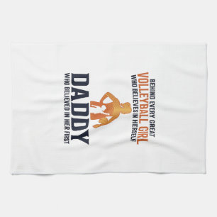 Vintage-Shirt mit Gravur für Volleyball-Mädchen-Va Geschirrtuch