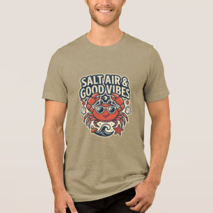 Vintage-Shirt mit Krabben-Grafik, Retro-Strand-Som Tri-Blend Shirt