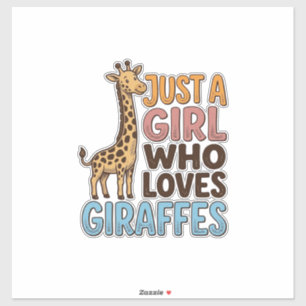 Vintage-Shirt: Nur ein Mädchen, das Giraffen liebt Aufkleber