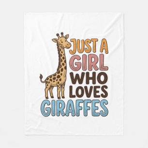 Vintage-Shirt: Nur ein Mädchen, das Giraffen liebt Fleecedecke