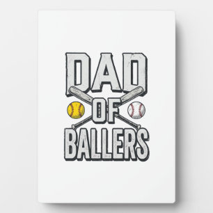 Vintage-Shirt Papa der Ballerinas Softball und Bas Fotoplatte