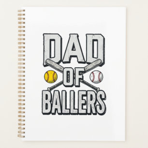 Vintage-Shirt Papa der Ballerinas Softball und Bas Planer