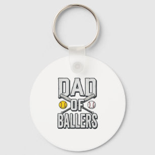 Vintage-Shirt Papa der Ballerinas Softball und Bas Schlüsselanhänger