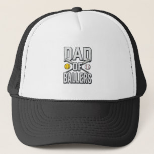 Vintage-Shirt Papa der Ballerinas Softball und Bas Truckerkappe