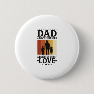 Vintage-Shirt Vater Sohn Erster Held Tochter Erste Button