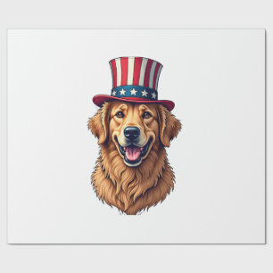 Vintage-Shirt zum vierten Juli Golden Retriever 4 Geschenkpapier